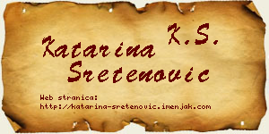Katarina Sretenović vizit kartica